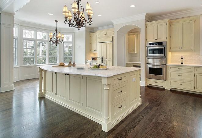 beautiful laminate flooring in a spacious kitchen in Day Heights OH